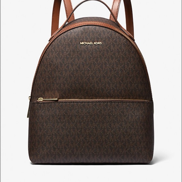NWT-Michael Kors Dark Brown Signature Backpack